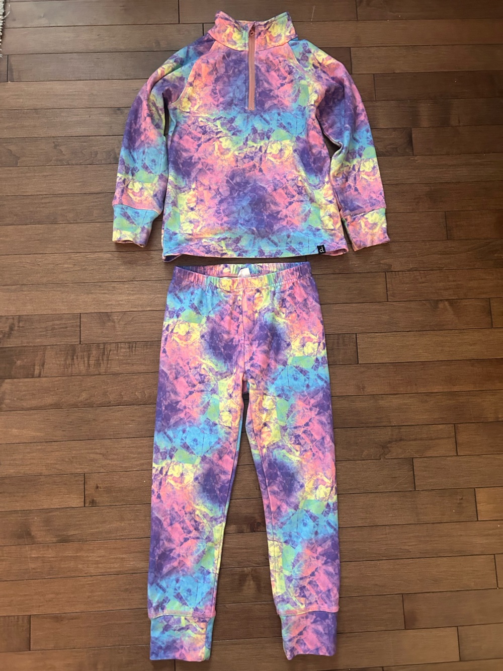 deux par deux Pastel Tie-Dye Base Layer Set - Pink, Purple, Blue, Yellow, Green
